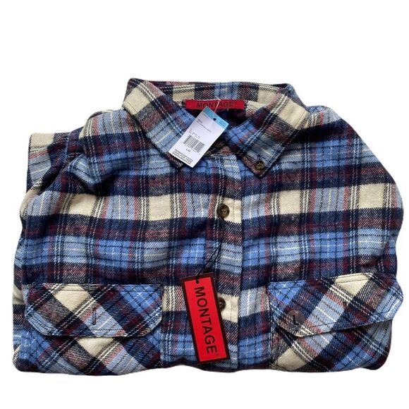 Montage Other - Montage Flannel, Size Large, Mens warm flannel button up shirt , long sleeve NWT